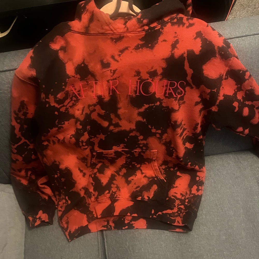 Red and Black Tie-Dye Hoodie